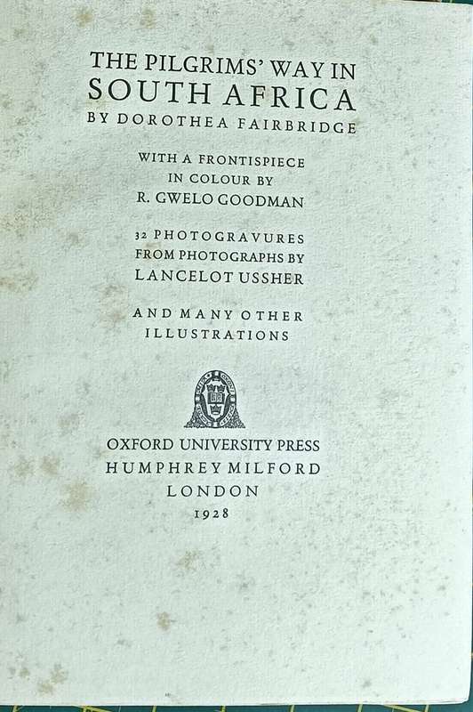 The Pilgrim's Way in South Africa - Dorothy Fairbridge - Hardcover - 195 pages