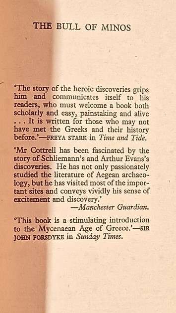 The Bull of Minos - Leonard Cottrell - Softcover - 221 pages