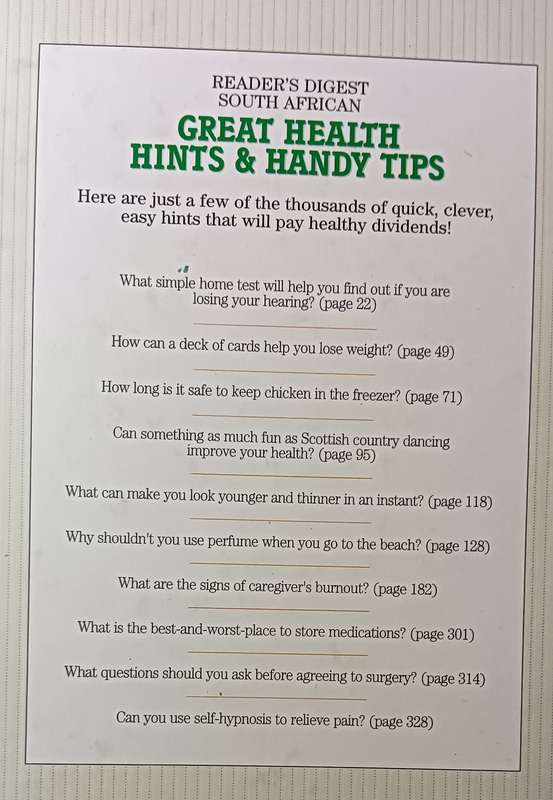 Great Health Hints and Handy Tips - Reader's Digest - Hardcover - 447 pages
