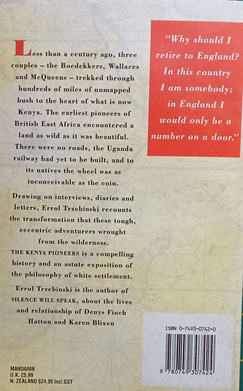 The Kenya Pioneers - Errol Trzebinski - Softcover - 315 pages