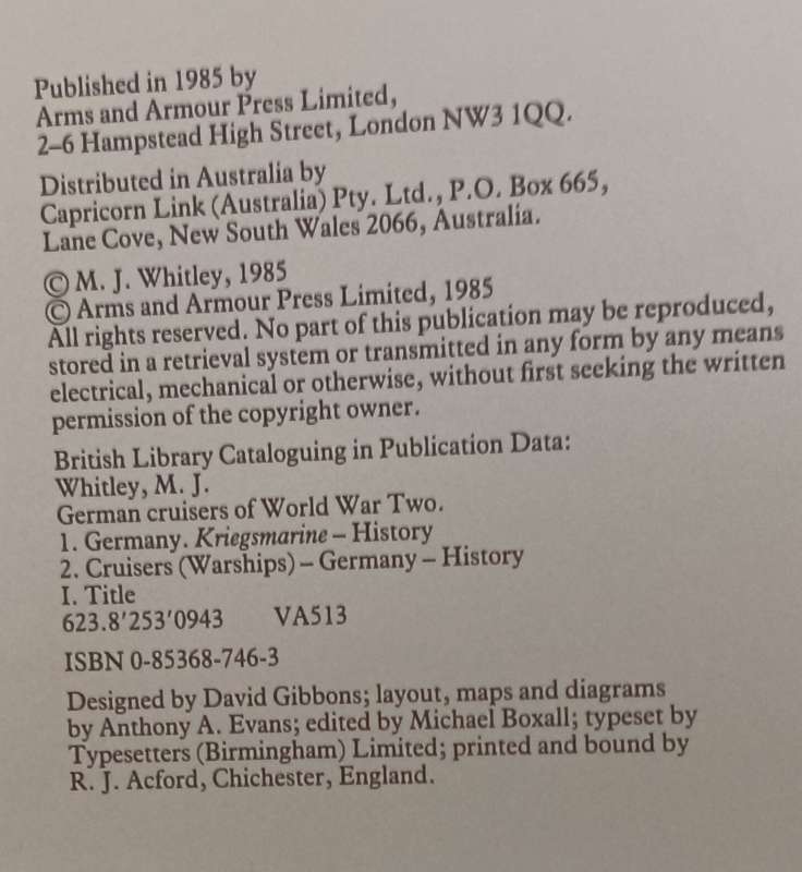 German Cruisers of World Wat Two - M.J. Whitley - Hardcover - 176 pages