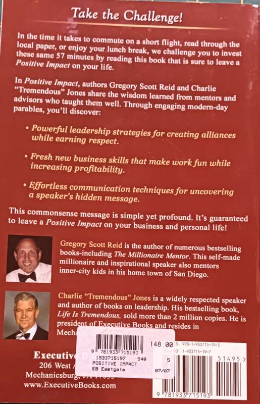 Positive Impact - Gregory Scott Reid & Charlie "Tremendous" Jones - Softcover - 105 pages