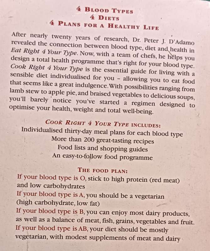 Cook Right for Your Type - Dr. Peter J.D. Adamo with Catherine Witney - Softcover - 449 pages