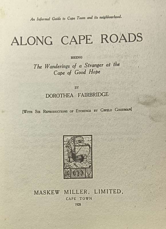 Along Cape Roads - Dorothea Fairbridge - Hardcover - 182 pages