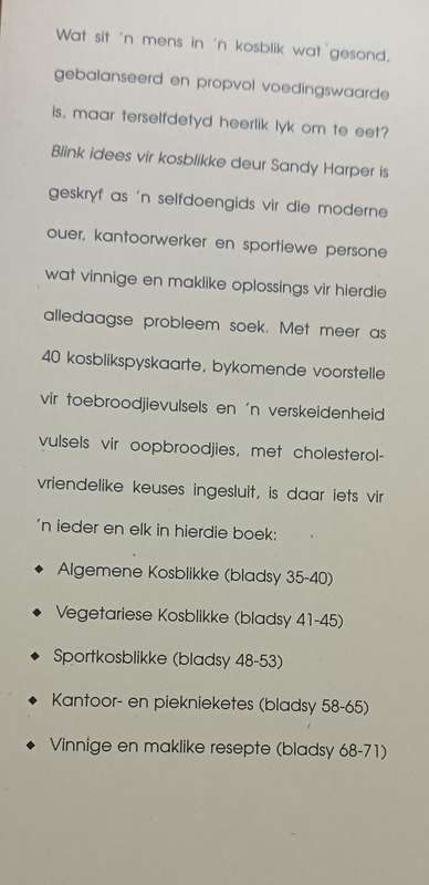 Blink Idees vir Kosblikke  - Sandy Harper - Softcover - 72 pages