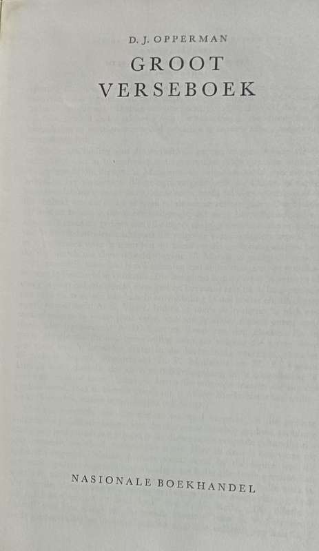 Groot Verseboek - D.J. Opperman - Hardcover - 224 pages