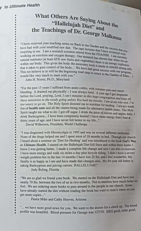 God's Way to Ultimate Health - Dr. George Melkmus with Michael Dye - Softcover - 282 pages