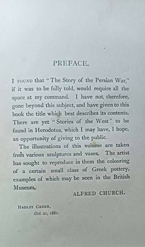 The Story of the Persian War from Herodotus - Rev. Alfred J Church - Hardcover - 292 pages