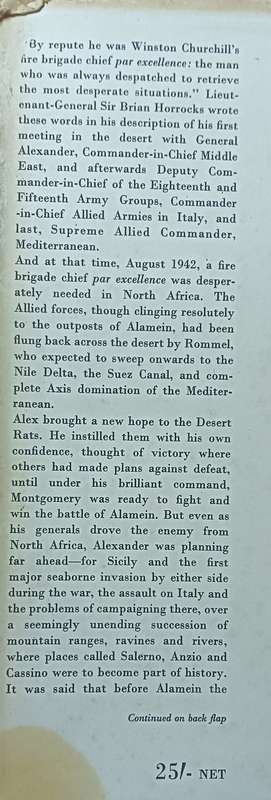 The Memoirs of Field-Marshal Earl Alexander of Tunis 1949-1945 - Hardcover - 210 pages