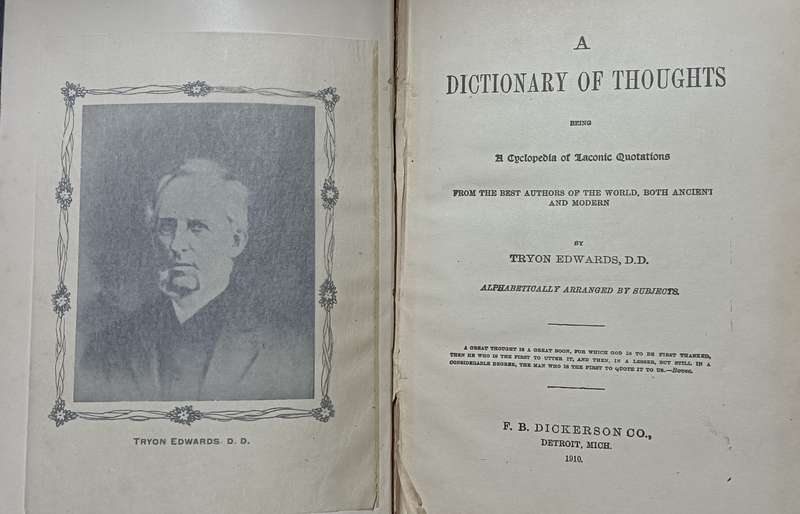 Dictionary of Thoughts - Tyron Edwards DD - Hardcover - 664 pages plus index