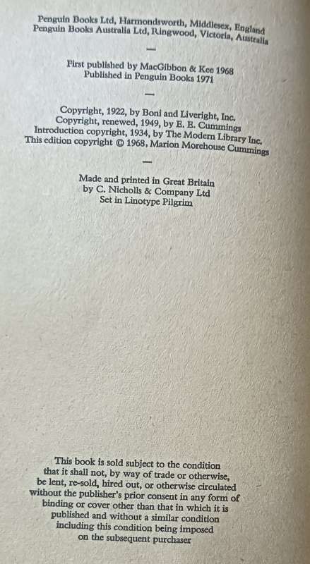 The Enormous Room - E.E. Cummings - Softcover - 269 Pages