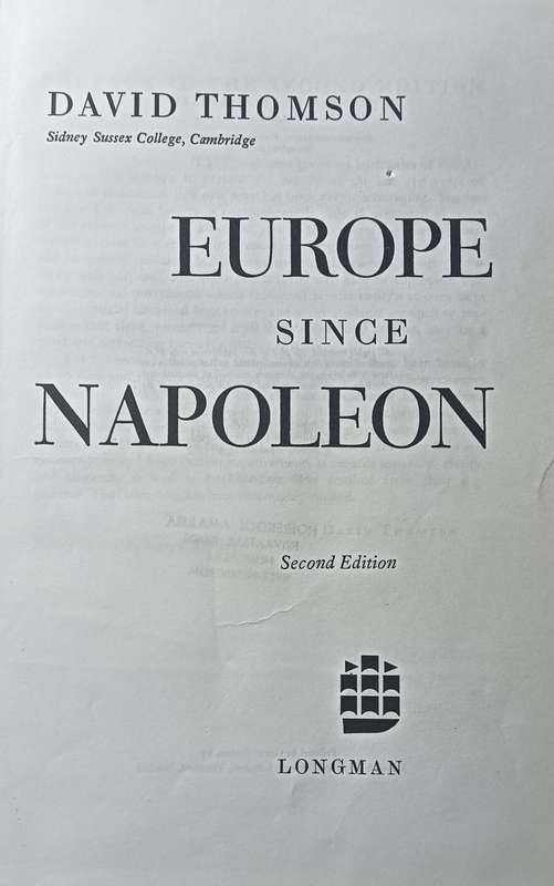 Europe Since Napoleon - David Thomsom - Hardcover - 909 pages