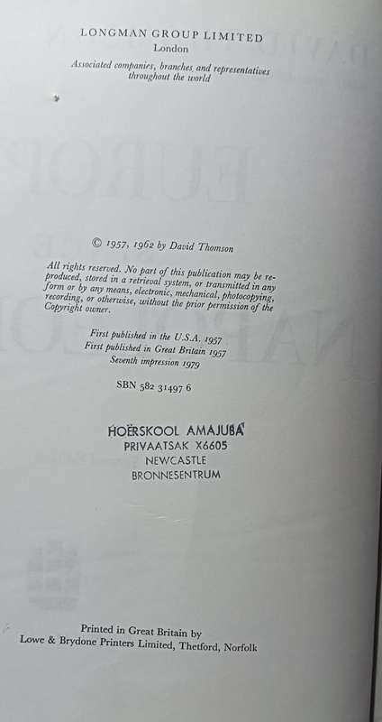 Europe Since Napoleon - David Thomsom - Hardcover - 909 pages