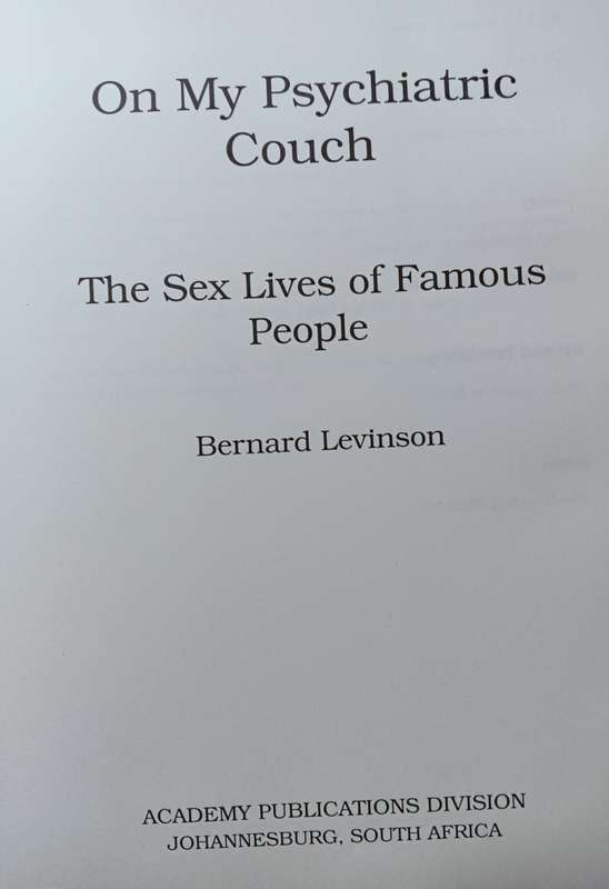 On My Psychiatric Couch - The Sex Lives of Famous People - Hardcover - 173 pages