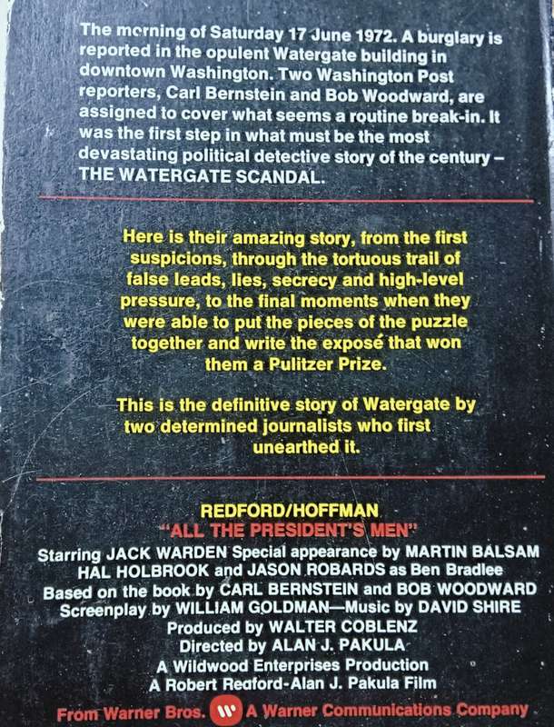 All the President's Men - Carl Bernstein and Bob Woodward - Softcover - 347 pages