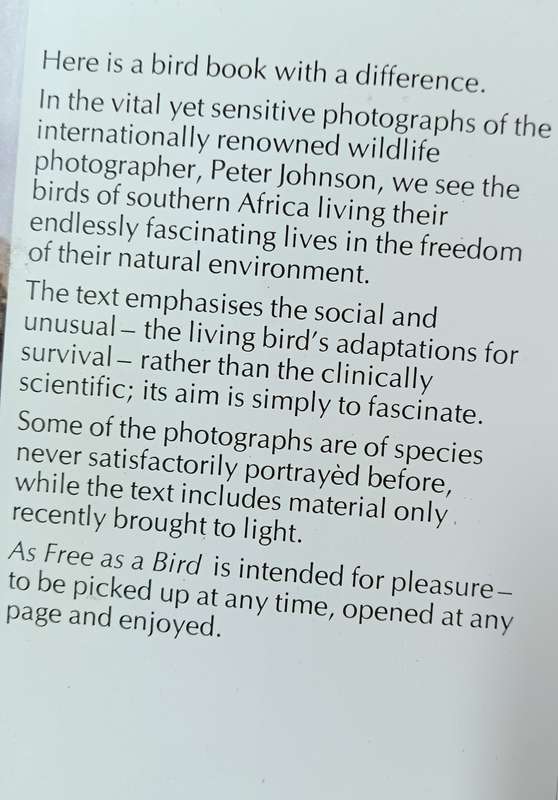 As Free as a Bird - Birds of Southern Africa - Peter Johnson - Hardcover - 208 pages