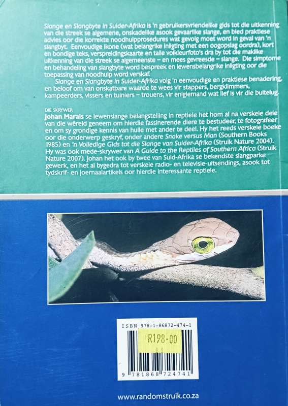 Slange en Slangbyte in Suider-Afrika - Johan Marais - Softcover - 88 Pages