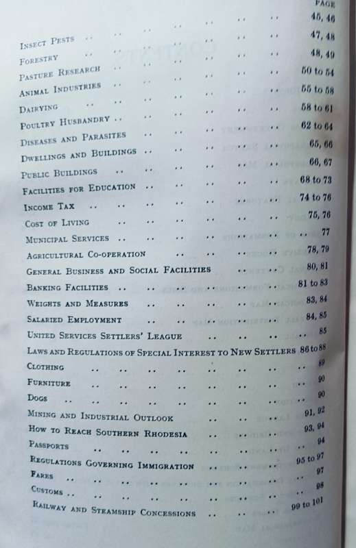 Southern Rhodesia - Handbook for the use of Settlers - Softcover - 99 Pages