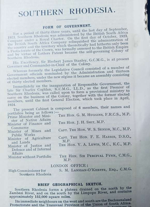 Southern Rhodesia - Handbook for the use of Settlers - Softcover - 99 Pages