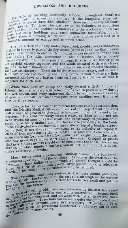 Southern Rhodesia - Handbook for the use of Settlers - Softcover - 99 Pages