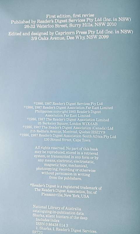 Sharks Silent Hunters of the Deep - Readers Digest- Hardcover - 208 pages