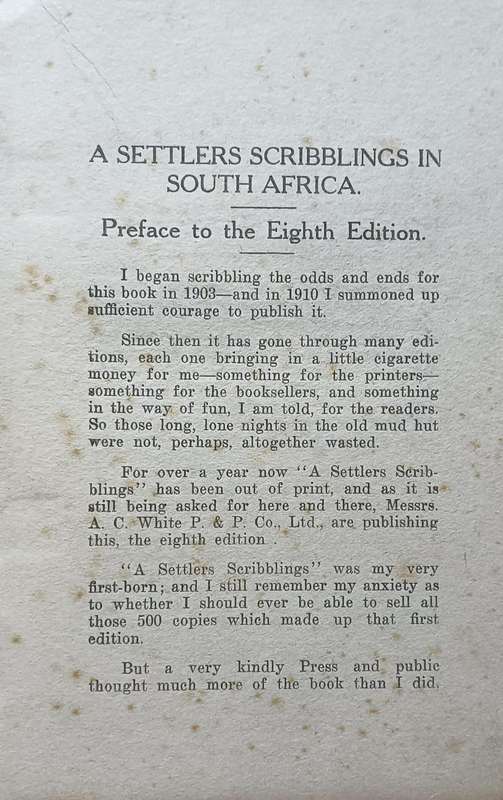 A Settler's Scribblings in South Africa - Leonard Flemming - Hardcover - 135 pages (1925)