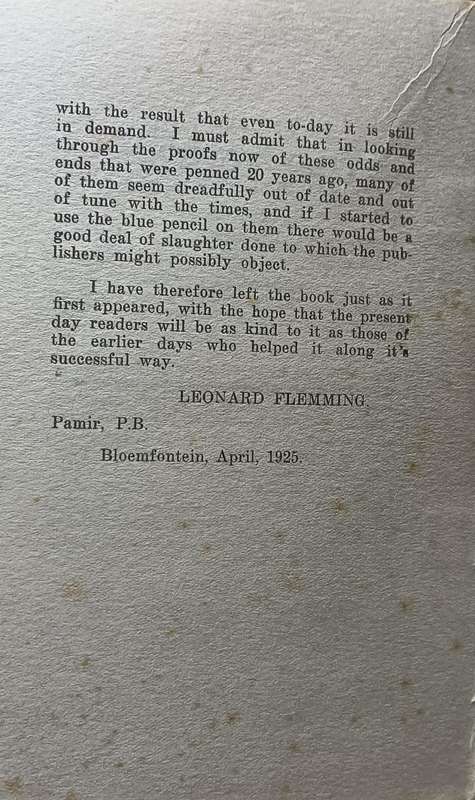 A Settler's Scribblings in South Africa - Leonard Flemming - Hardcover - 135 pages (1925)