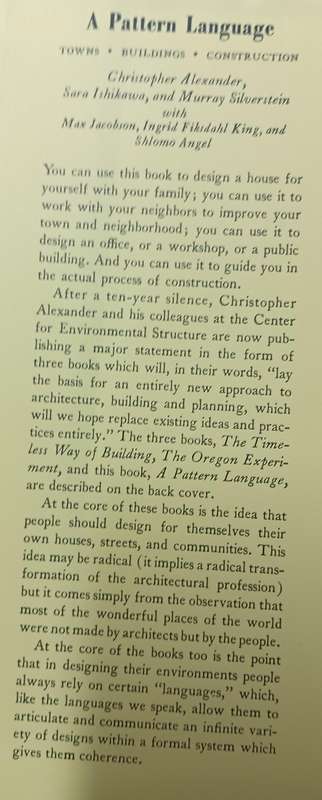 A Pattern Language - Towns, Buildings, Construction - Various - Hardcover - 1163 pages