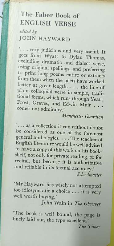 The Faber Book of English Verse - John Hayward - Hardcover - 484 pages