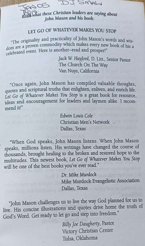 Let Go of Whatever makes you stop - John L. Mason - Softcover - 122 pages
