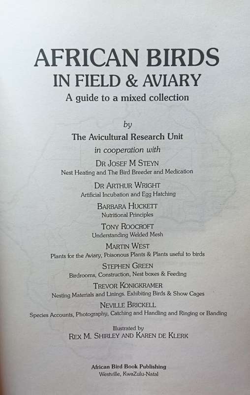 African Birds in Field and Aviary a Guide to a Mixed Collection - Softcover - 262 pages