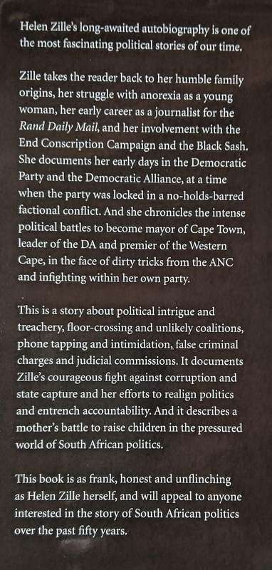 Helen Zille - An Autobiography - Not Without a Fight - Hardcover - 529 Pages