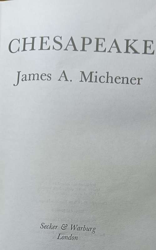Chesapeake - James A. Michener - Hardcover - 865 pages