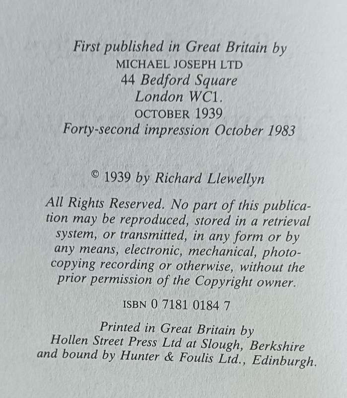 How Green was My Valley - Richard Llewellyn - Hardcover - 448 pages