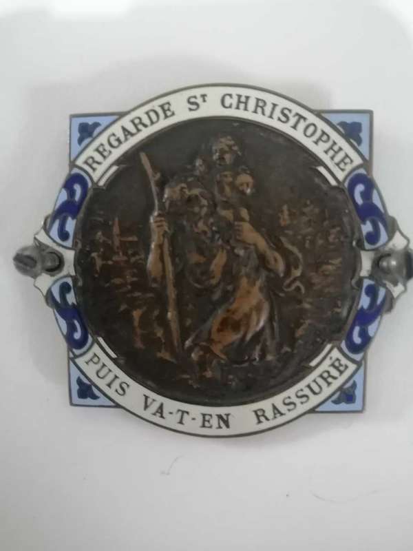 Antique st Christopher car medal