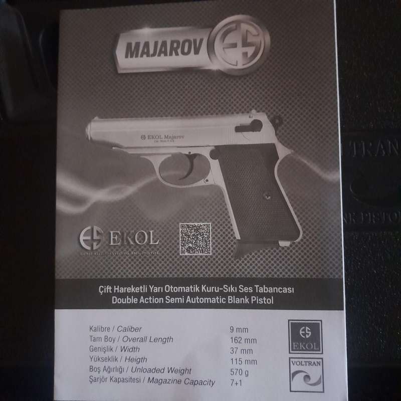 9mm Ekol Majarov Semi Automatic pepper pistol