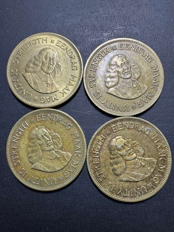 1 cent coins x 4 1961 1962 1963 1964