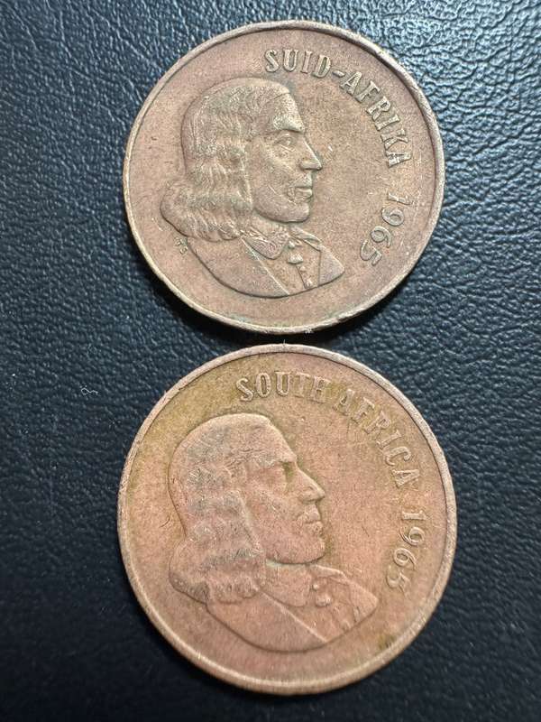 2 Cent Coin RSA 1965 x 2 coins