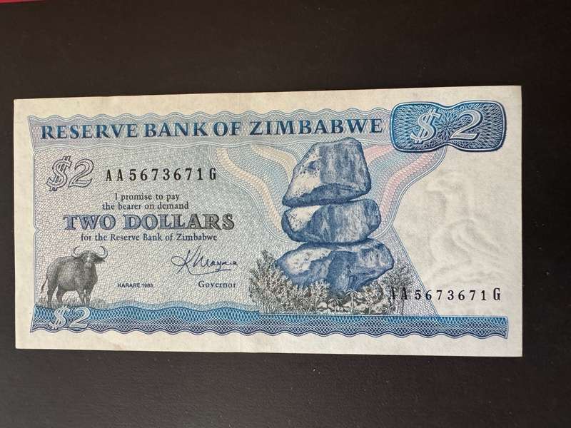 $2 note Zimbabwe UNC