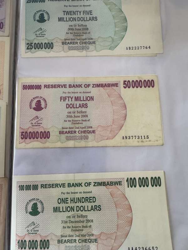 massive Zimbabwe banknotes collection 78 different notes