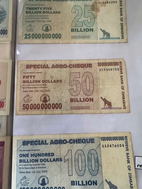 massive Zimbabwe banknotes collection 78 different notes