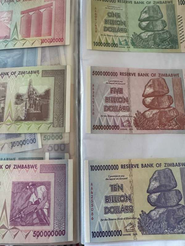 massive Zimbabwe banknotes collection 78 different notes