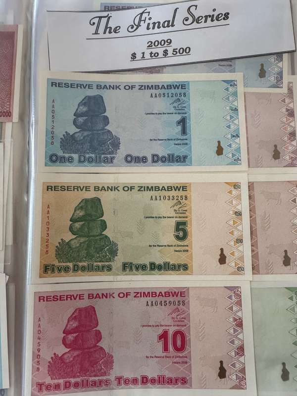 massive Zimbabwe banknotes collection 78 different notes