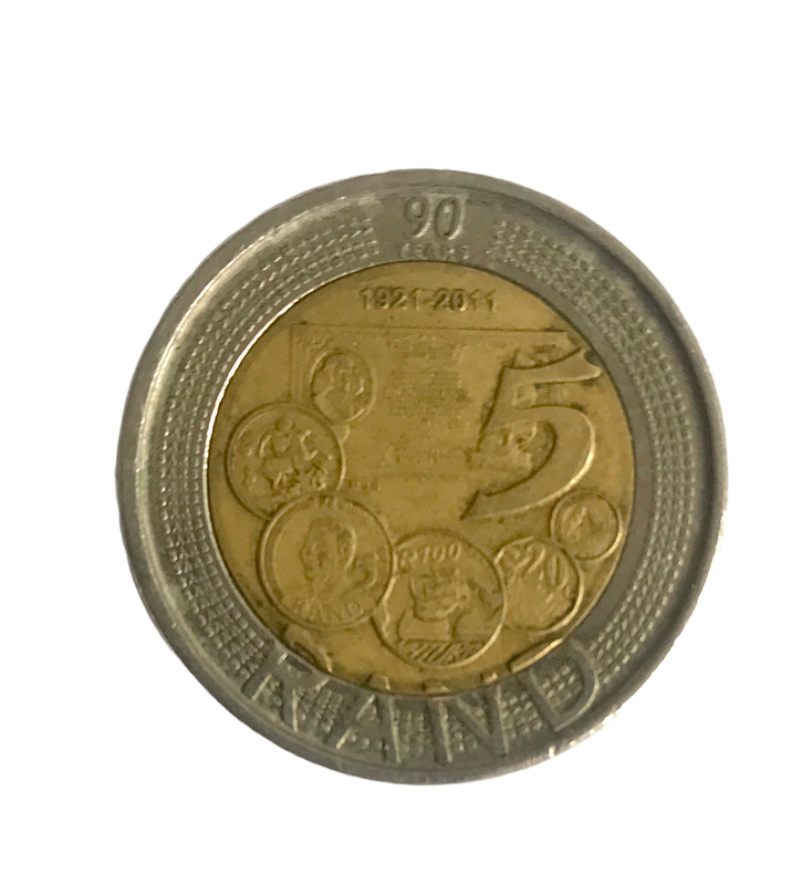 2011 South Africa 5 Rand 90th Anniversary
