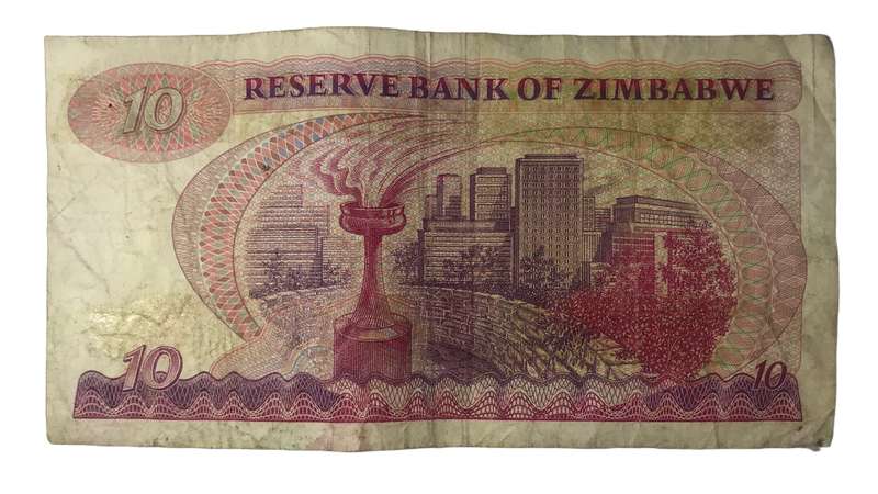 Reserve Bank of Zimbabwe 10 Dollars Harare 1994