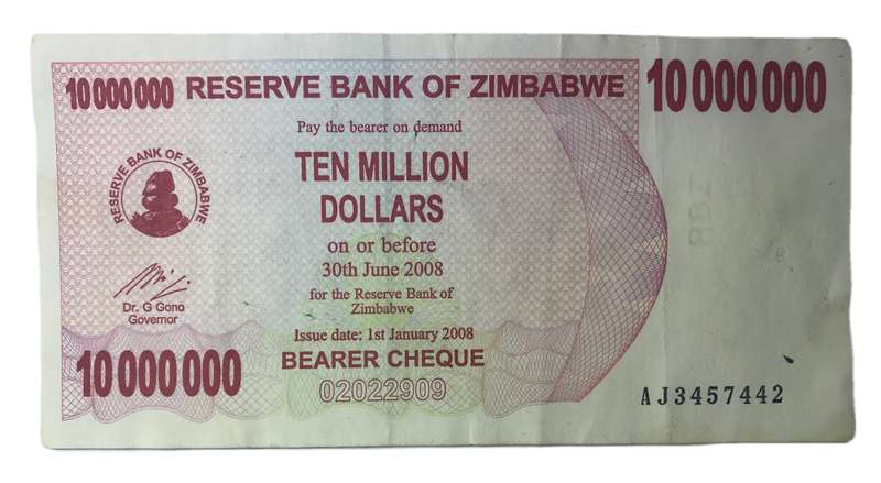 ZIMBABWE $10 MILLION DOLLARS 2008
