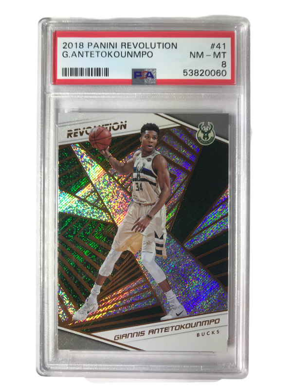 2018 Panini Revolution Giannis Antetokounmpo PSA 8