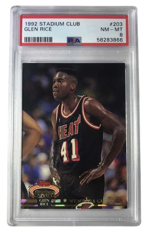 1992 Stadium Club MEMBERS ONLY Glen Rice #203 PSA 8