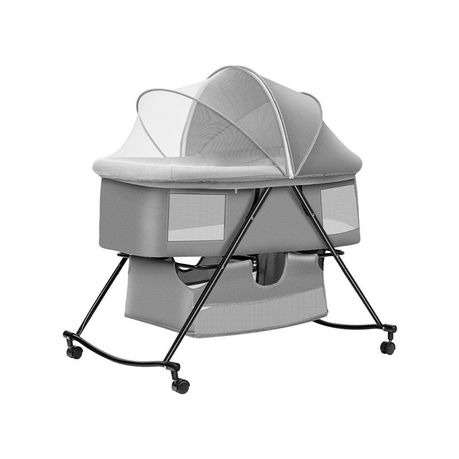 Baby Rocker Bassinet Crib & Co-Sleeper with Detachable Mosquito Net