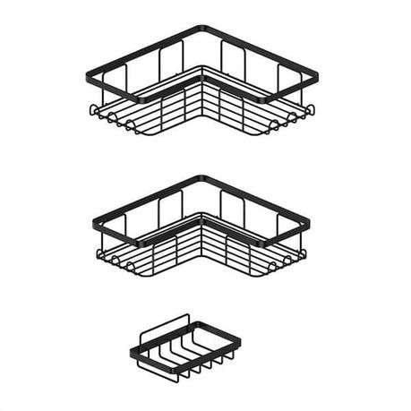 Black Stainless steel Compartment Shower Rack